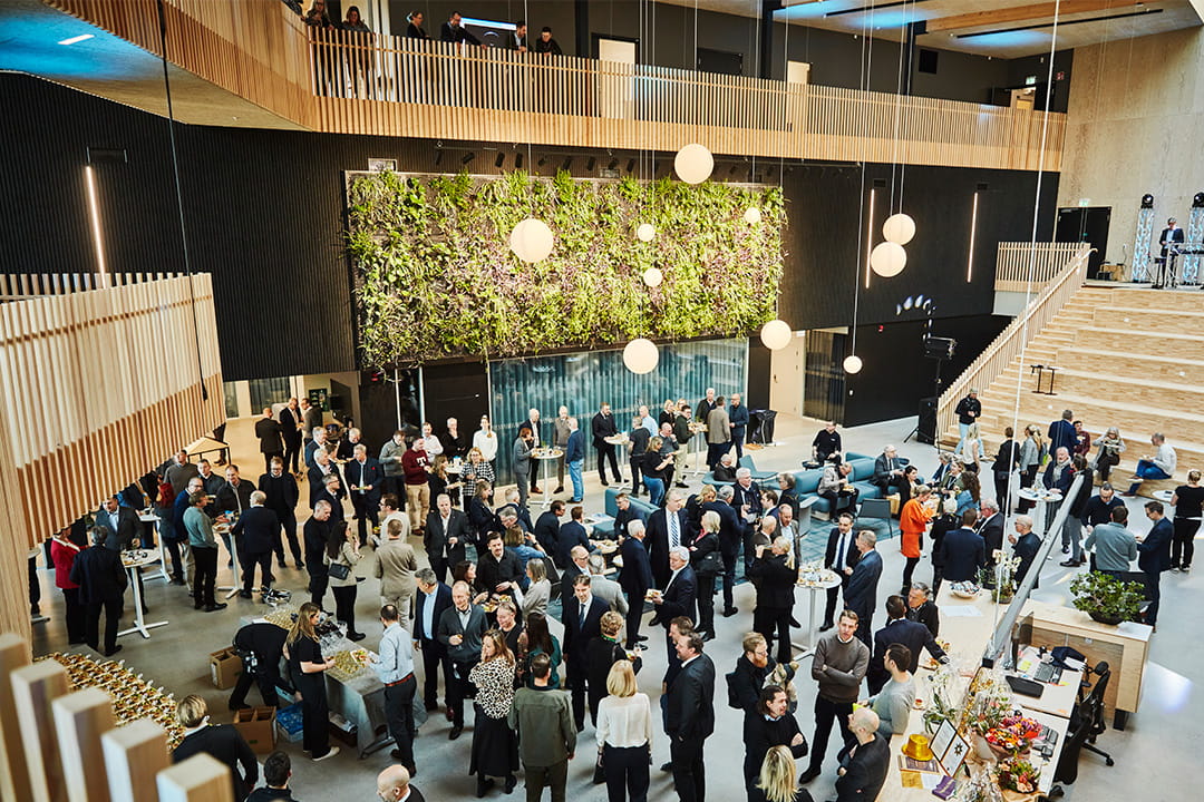 Grand opening - a lively throng of guests