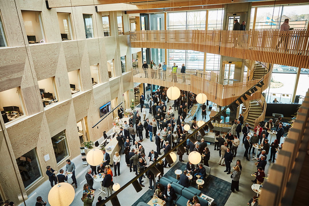 Grand opening - the wood-clad entrance